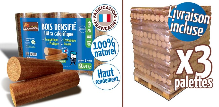 WOODSTOCK Calorific Logs 3 Paletten, 312 Säcke mit 5 Scheiten